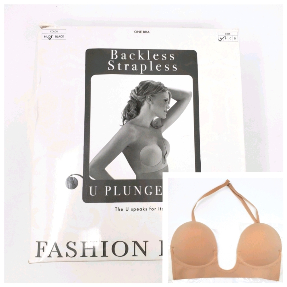 NIB FASHION FORMS U Plunge Bra Backless Strapless
